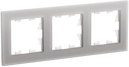 Рамка универсальная Systeme Electric AtlasDesign Nature 3-м. стекло алюминий картинка